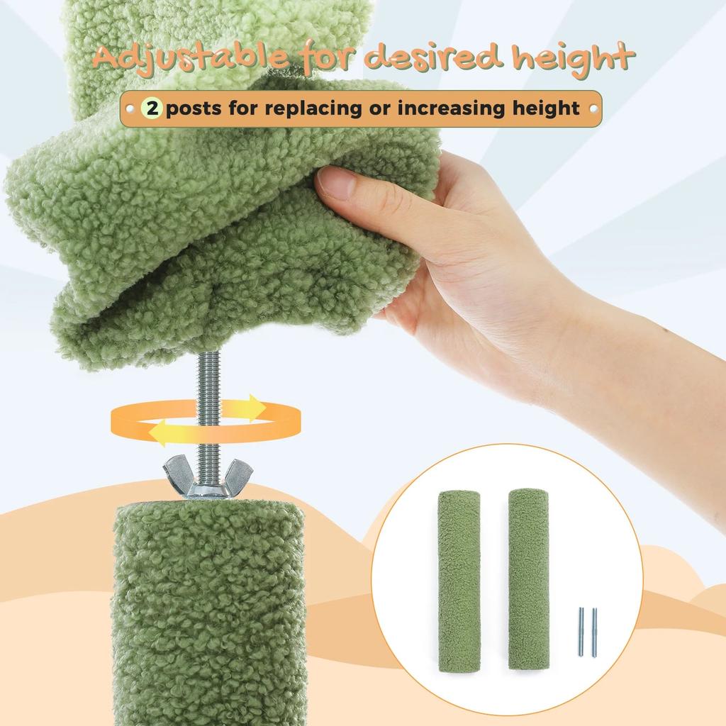 Cactus Floor to Ceiling Cat Tree with Hammocks by HitMyNeed