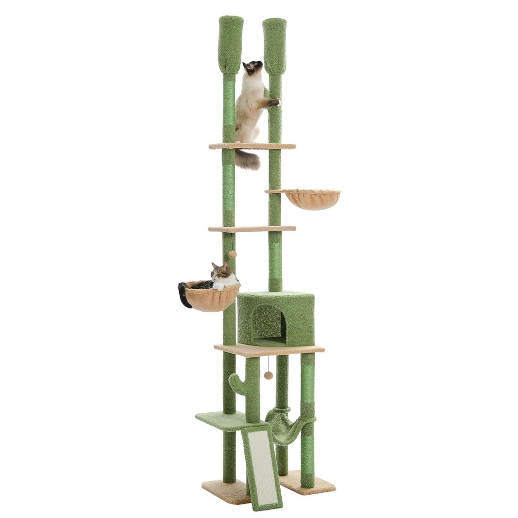 Cactus Floor to Ceiling Cat Tree with Hammocks by HitMyNeed