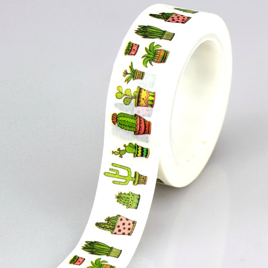 Cactus Print Washi Tape, 1.5cm x 10m by HitMyNeed