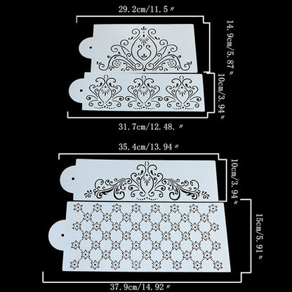 Cake Decorating Stencils Set, Floral & Lace (4 Pcs) by HitMyNeed
