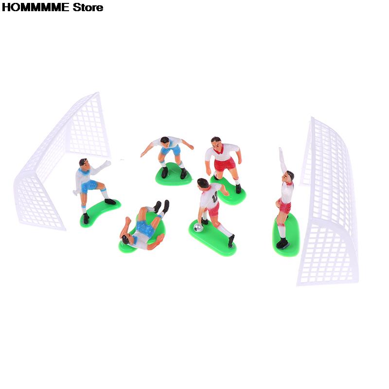 Cake Football Topper Set with Players & Goals (8pcs) by HitMyNeed