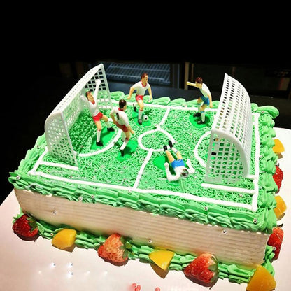 Cake Football Topper Set with Players & Goals (8pcs) by HitMyNeed