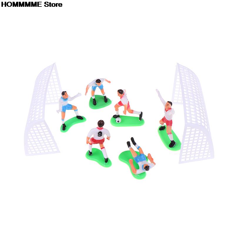 Cake Football Topper Set with Players & Goals (8pcs) by HitMyNeed