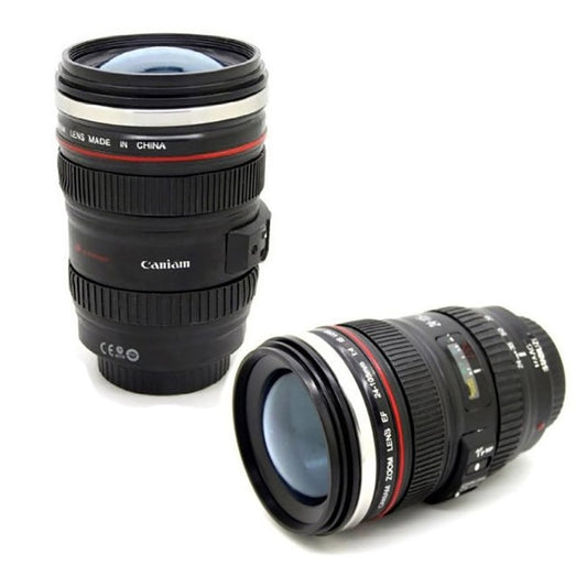 Camera Lens Mug with Lid - Insulated Travel Cup by HitMyNeed