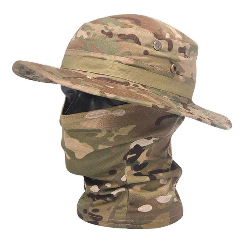 Camouflage Boonie Hat with Balaclava for Outdoor Use by HitMyNeed