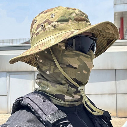 Camouflage Boonie Hat with Balaclava for Outdoor Use by HitMyNeed
