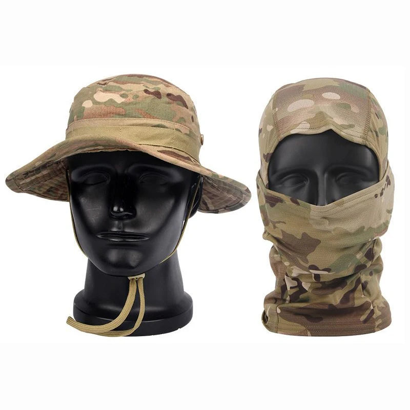 Camouflage Boonie Hat with Balaclava for Outdoor Use by HitMyNeed