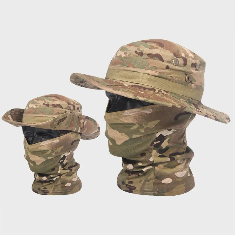 Camouflage Boonie Hat with Balaclava for Outdoor Use cp by HitMyNeed