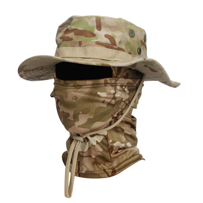 Camouflage Boonie Hat with Balaclava for Outdoor Use desert-cp by HitMyNeed
