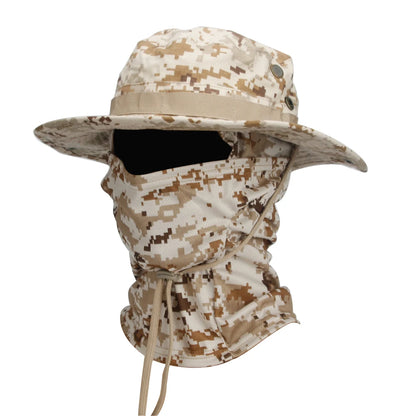 Camouflage Boonie Hat with Balaclava for Outdoor Use desert-digital by HitMyNeed