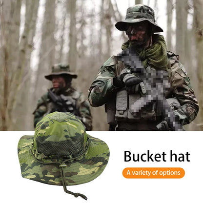 Camouflage Square Pocket Boonie Bucket Hat by HitMyNeed
