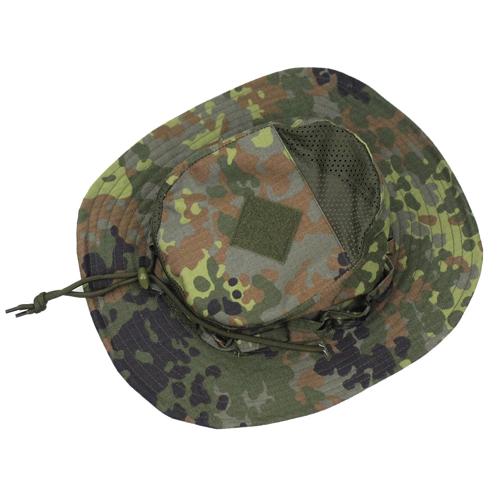 Camouflage Square Pocket Boonie Bucket Hat german-spot-jungle by HitMyNeed