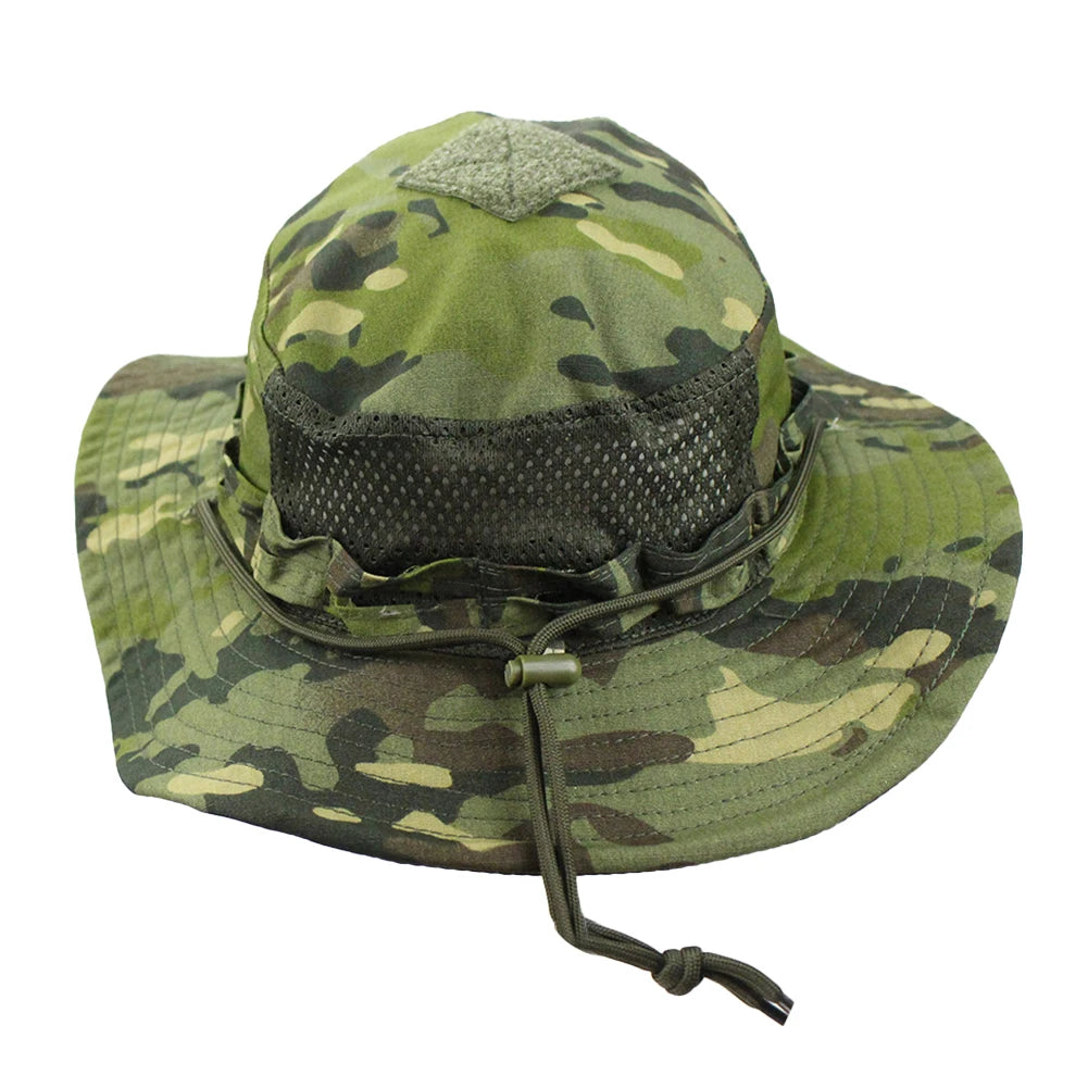 Camouflage Square Pocket Boonie Bucket Hat green-cp by HitMyNeed