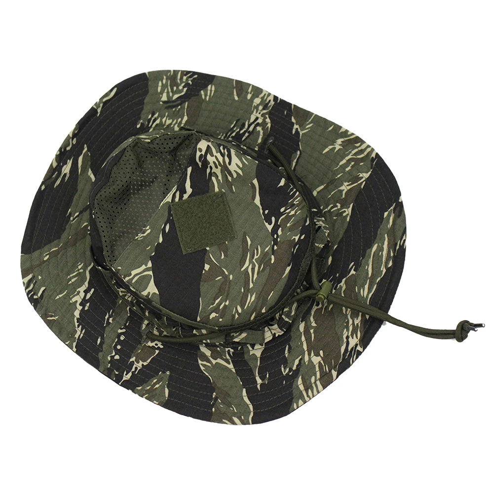 Camouflage Square Pocket Boonie Bucket Hat tiger-spot-jungle by HitMyNeed