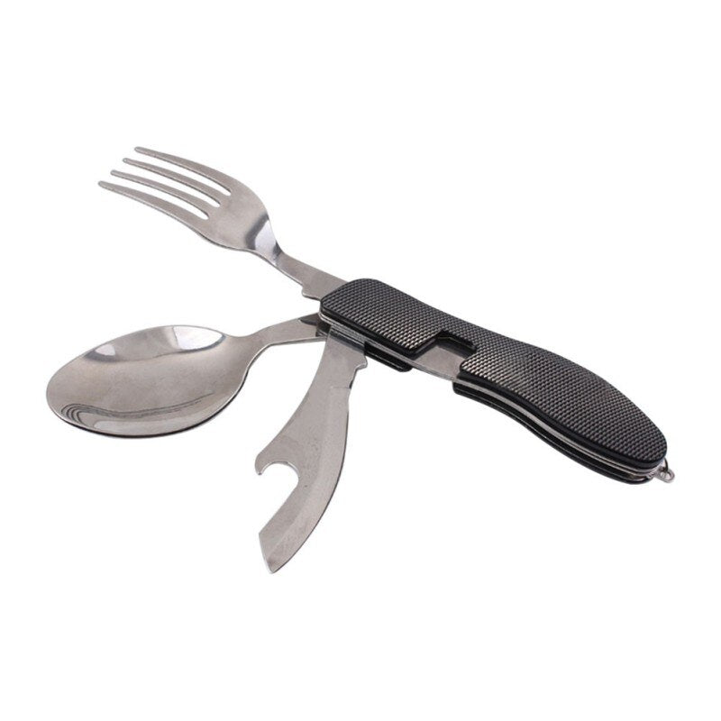 Camping 3-in-1 Folding Cutlery Tool black by HitMyNeed