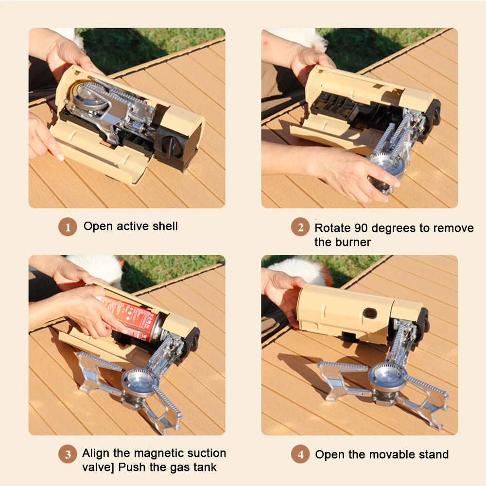 Camping Cassette Stove 2670W Portable Folding Gas Stove by HitMyNeed