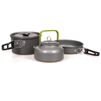 Camping Cook Set with Portable Pot, Pan & Teapot by HitMyNeed