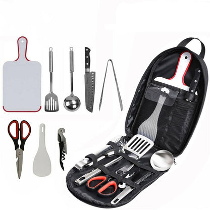 Camping Cooking Utensils Set with Carry Case by HitMyNeed
