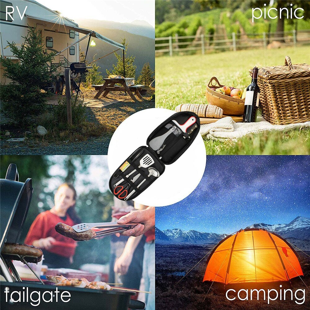 Camping Cooking Utensils Set with Carry Case by HitMyNeed