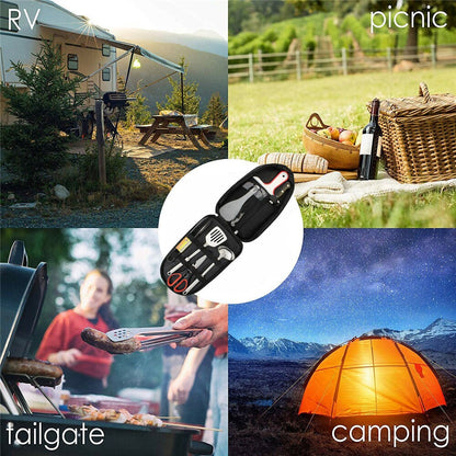 Camping Cooking Utensils Set with Carry Case by HitMyNeed