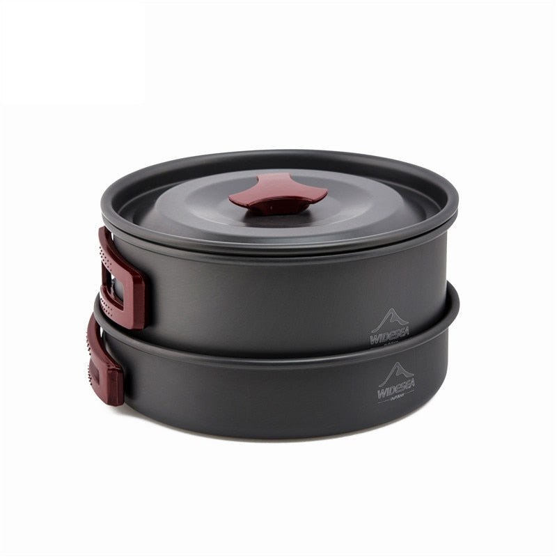 Camping Cookware Set for 1-3 People with Kettle by HitMyNeed