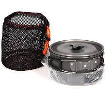 Camping Cookware Set of 3 with Teapot and Carry Bag by HitMyNeed