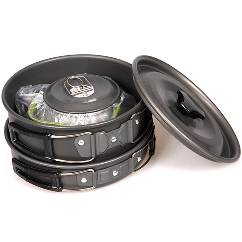 Camping Cookware Set of 3 with Teapot and Carry Bag by HitMyNeed