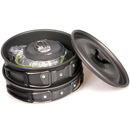 Camping Cookware Set of 3 with Teapot and Carry Bag by HitMyNeed