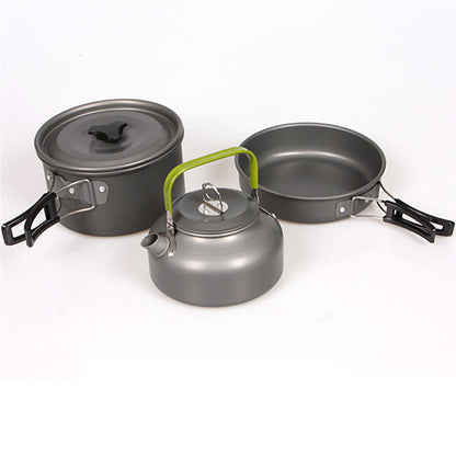 Camping Cookware Set of 3 with Teapot and Carry Bag by HitMyNeed
