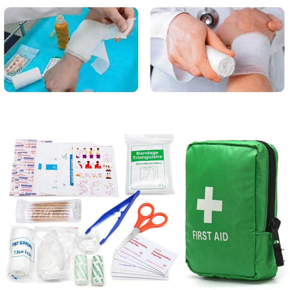 Camping First Aid Kit 121-Piece - Compact Green Bag by HitMyNeed