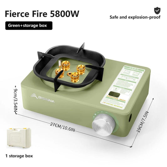 Camping Gas Stove 5800W Portable Cassette Burner green by HitMyNeed