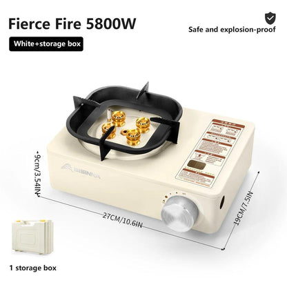 Camping Gas Stove 5800W Portable Cassette Burner white by HitMyNeed