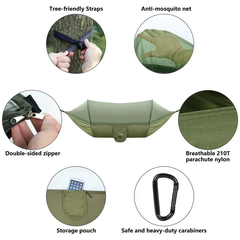 Camping Hammock with Mosquito Net and Tree Straps by HitMyNeed