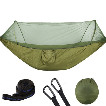 Camping Hammock with Mosquito Net and Tree Straps army-green by HitMyNeed