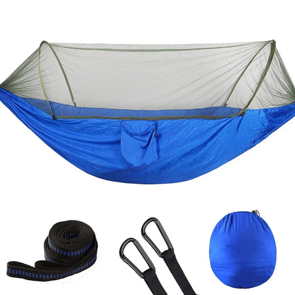 Camping Hammock with Mosquito Net and Tree Straps blue by HitMyNeed