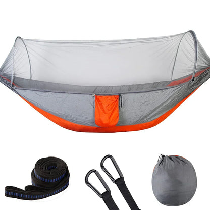 Camping Hammock with Mosquito Net and Tree Straps orange by HitMyNeed