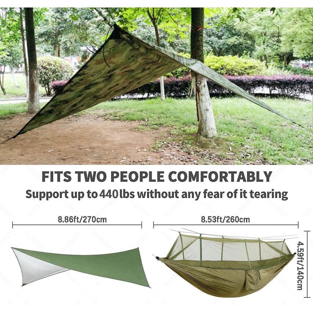 Camping Hammock with Mosquito Net & Rain Tarp by HitMyNeed