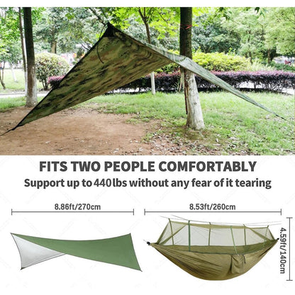 Camping Hammock with Mosquito Net & Rain Tarp by HitMyNeed