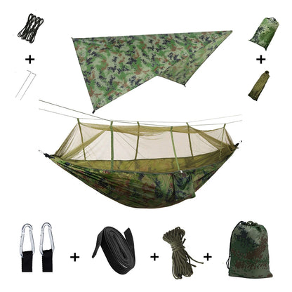 Camping Hammock with Mosquito Net & Rain Tarp camouflage by HitMyNeed