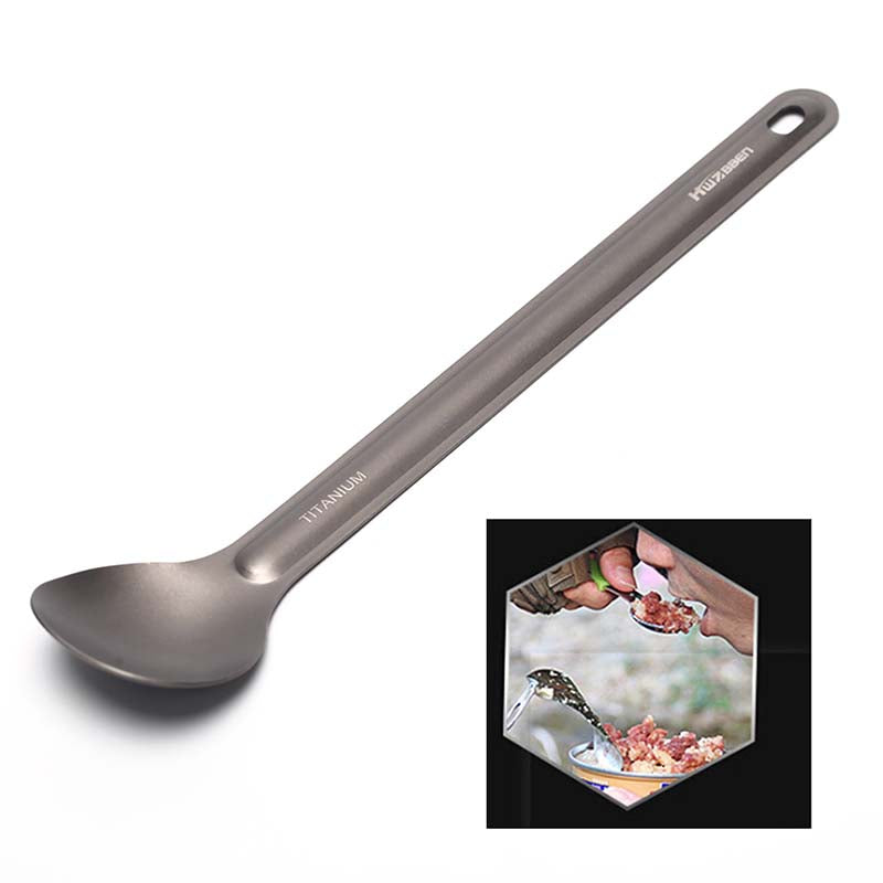 Camping Long Handle Titanium Spoon - 21.5 cm by HitMyNeed