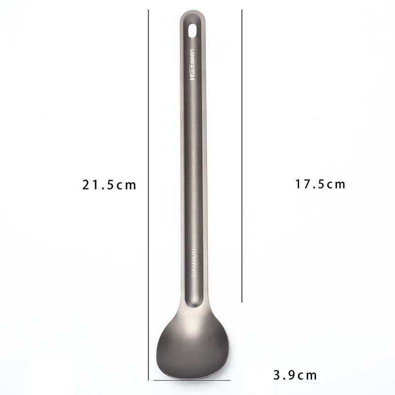 Camping Long Handle Titanium Spoon - 21.5 cm by HitMyNeed