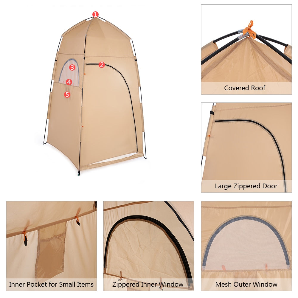Camping Shower Tent & Portable Toilet Privacy Shelter by HitMyNeed