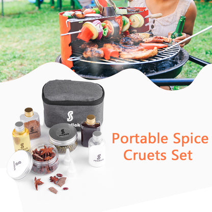 Camping Spice Containers Set with Storage Bag by HitMyNeed