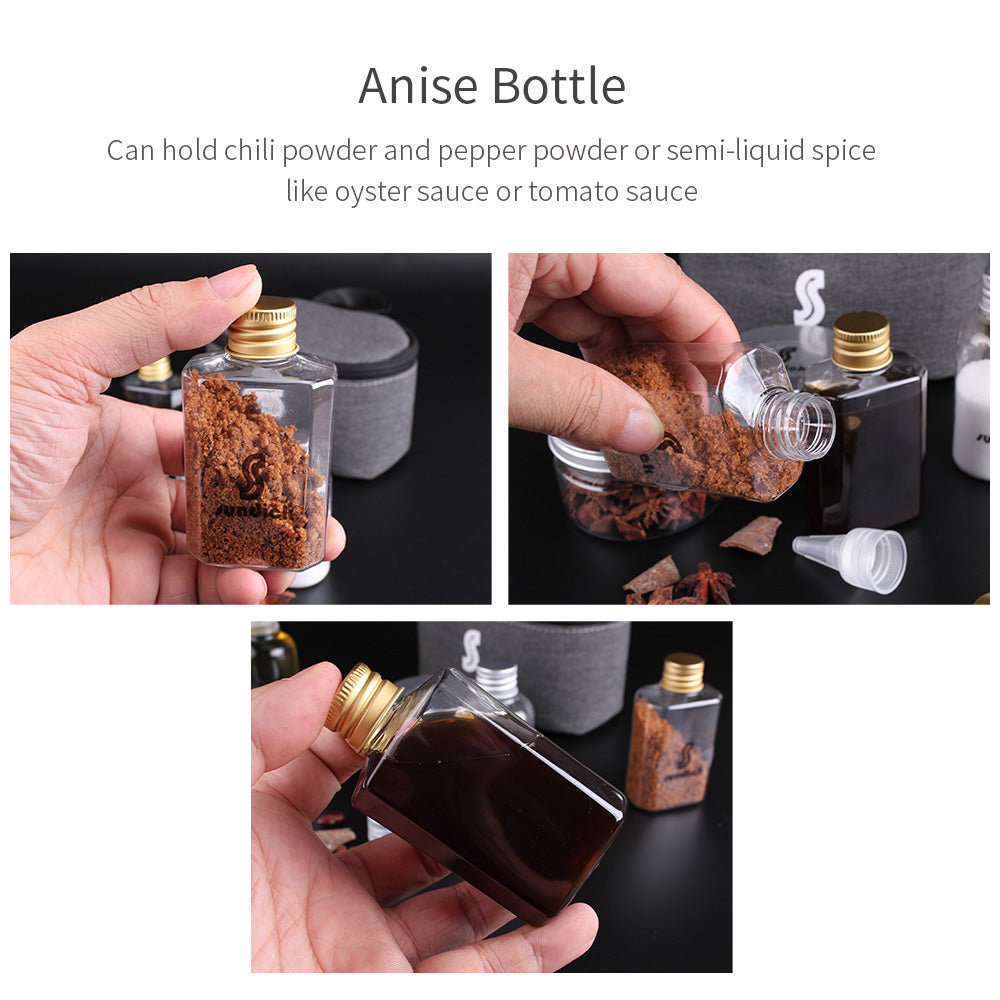 Camping Spice Containers Set with Storage Bag by HitMyNeed