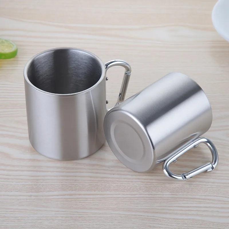 Camping Stainless Steel Carabiner Mug by HitMyNeed