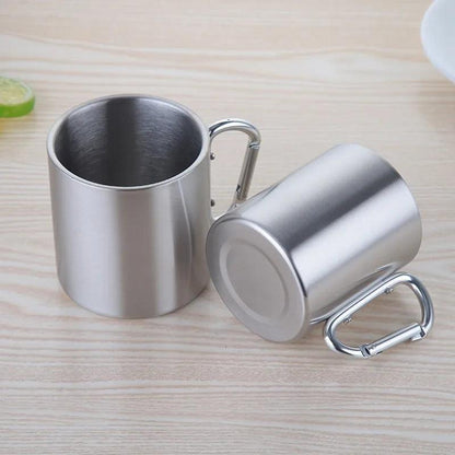 Camping Stainless Steel Carabiner Mug by HitMyNeed