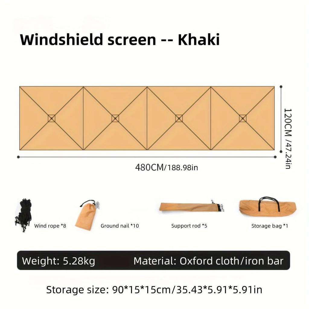 Camping Windproof Folding Windscreen 4.8m by HitMyNeed