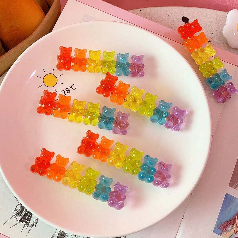 Candy Colored Gummy Bear Hair Clip Barrette by HitMyNeed