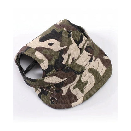 Canvas Dog Sun Hat with Ear Holes and Chin Strap f-camouflage m by HitMyNeed