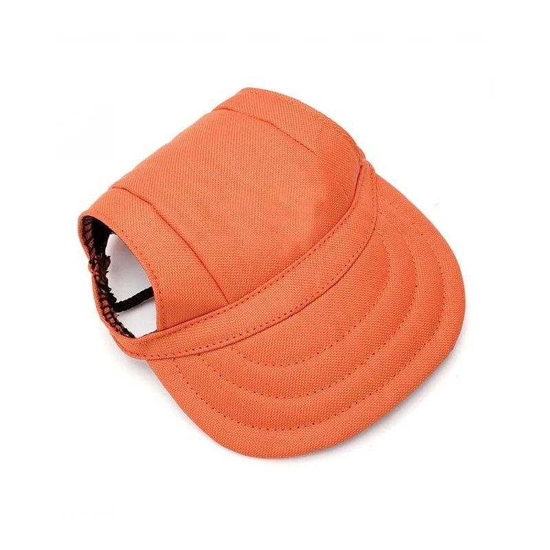 Canvas Dog Sun Hat with Ear Holes and Chin Strap f-orange xl by HitMyNeed